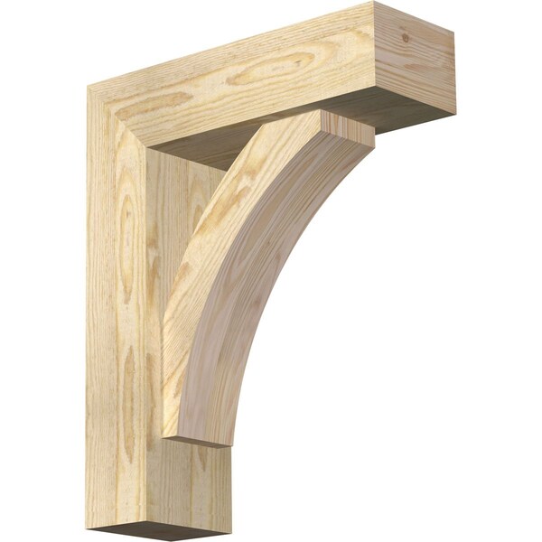 Ekena Millwork Thorton Block Rough Sawn Bracket w/ Offset Brace, Douglas Fir, 6"W x 18"D x 22"H BKT0604X18X22THR05RDF - main